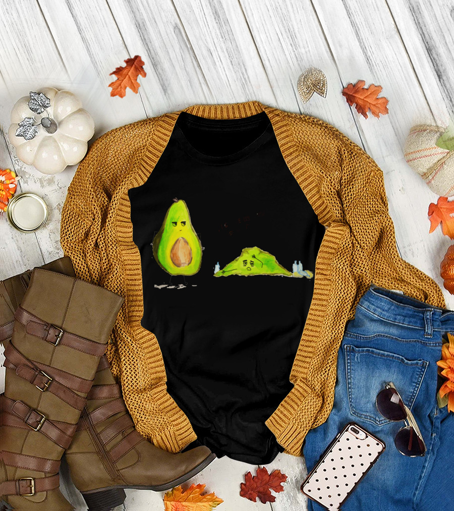 Smashed Avo Humor Man I Got Really Smashed Last Night Text with Avocado Character T-Shirt