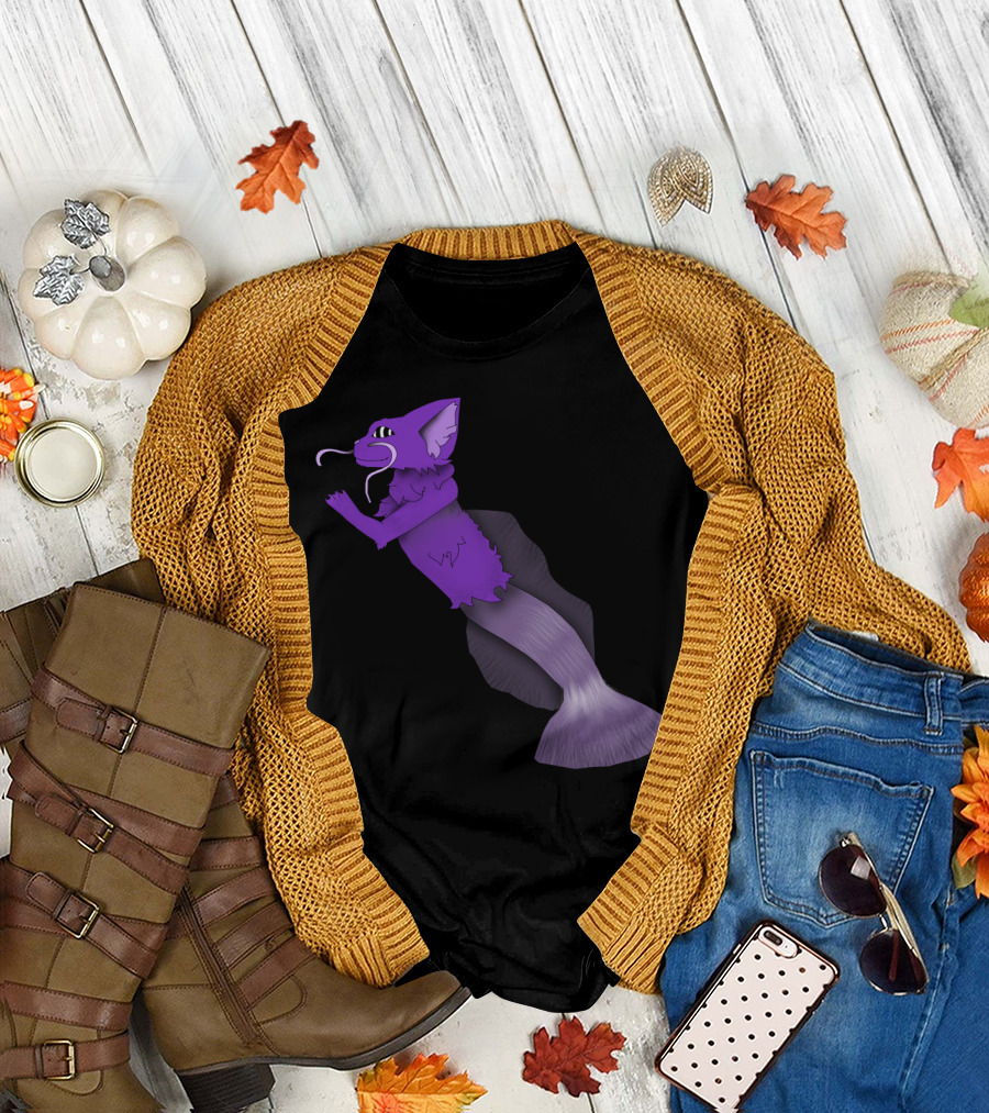 Purple Catfish 2.4 Hybrid with Whiskers and Feline Face T-Shirt