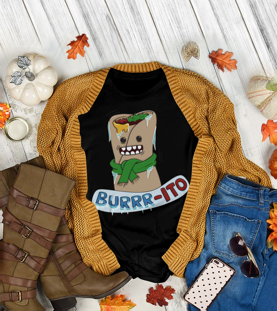 BURRR-ITO Frozen Wrapped Burrito with Scarf and Ice Elements T-Shirt