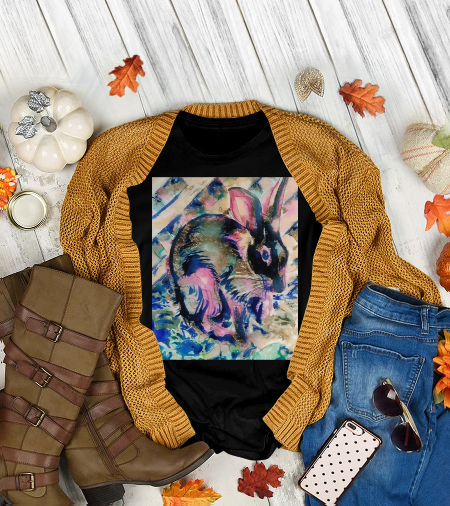 Roxie the Belgian Hare Vibrant Watercolor T-Shirt