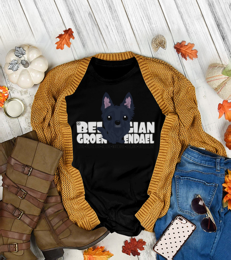 Belgian Groenendael DGBigHead Loyal Protective Active Watchful Elegant Intelligent T-Shirt