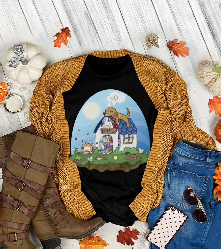 Corgi Army Kyla Sleepy Dog on Doghouse Named NGRATES T-Shirt