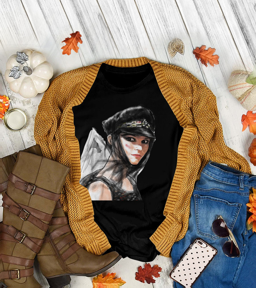 ''Lets Go to Hamburg Fashion Illustration Woman in Black Cap and Mesh Outfit'' T-Shirt