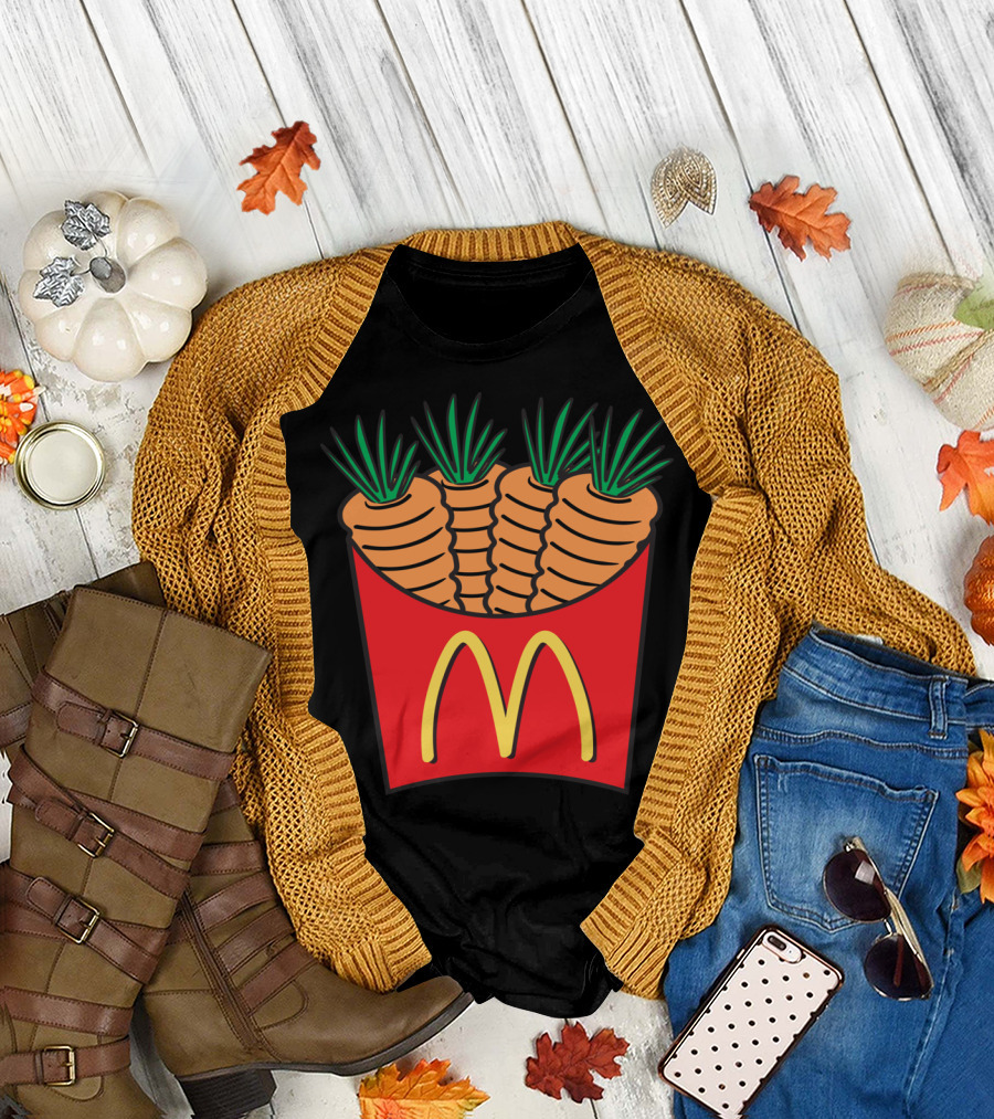 Mc Diet Carrot Fries in Iconic Fast Food Packaging T-Shirt