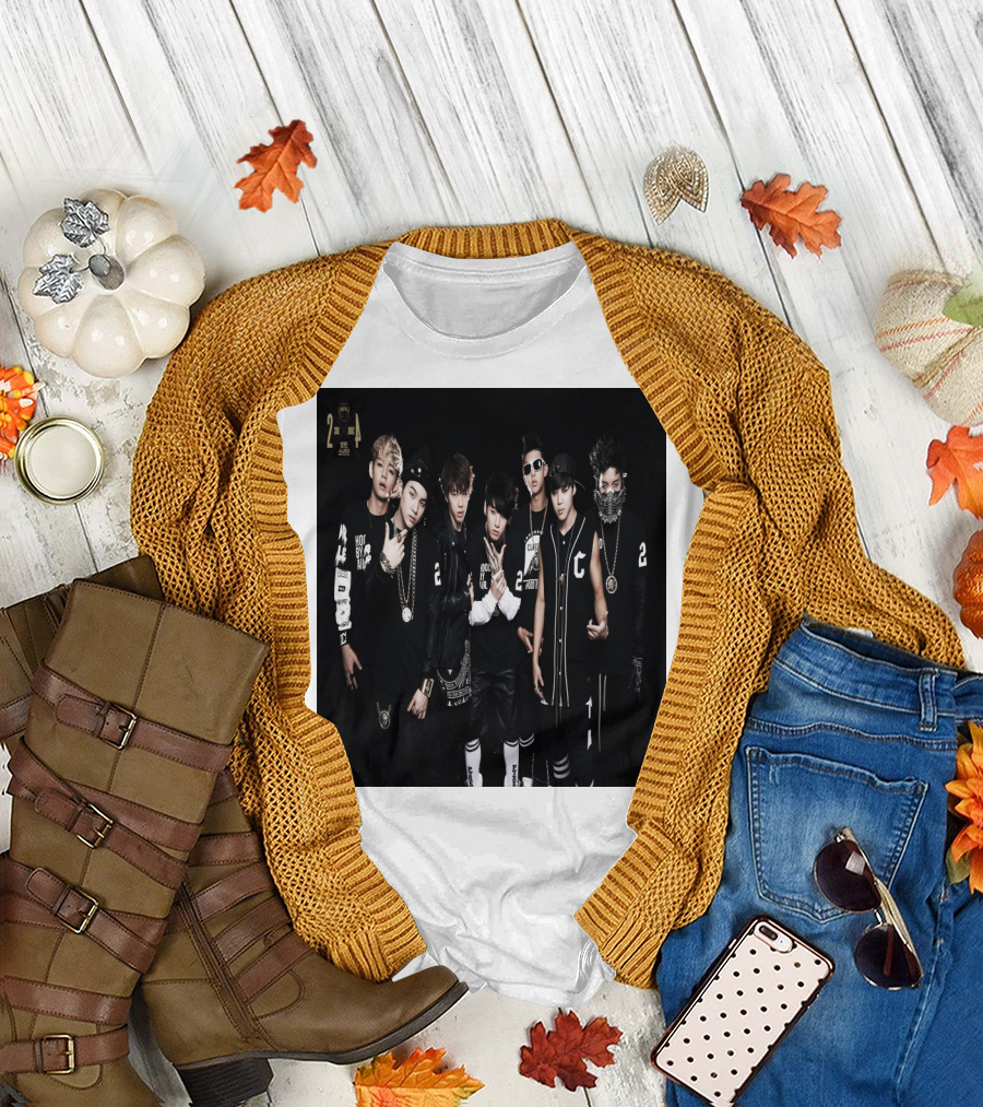 2 Cool 4 Skool BTS Debut Album Concept Group Photo Black Outfits T-Shirt