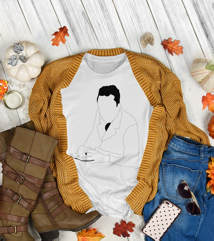 Albert Camus Silhouette with Pen and Book T-Shirt