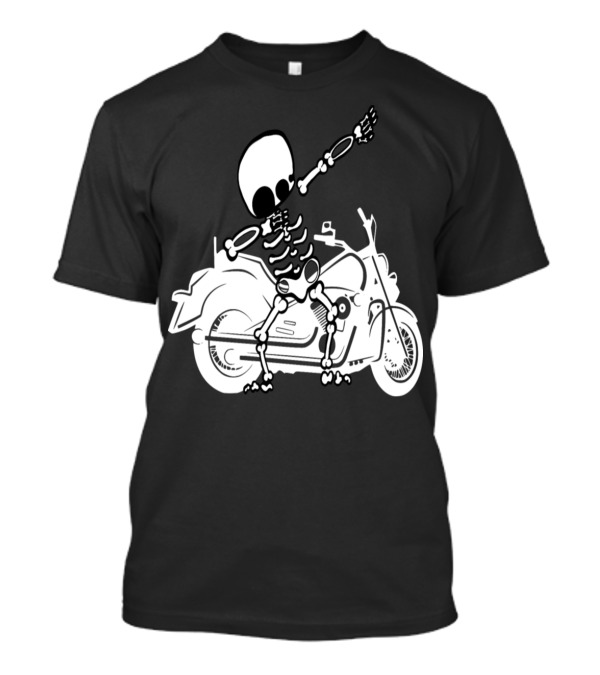 New Dabbing Skeleton On Custom Motorcycle For Enthusiasts T-Shirt