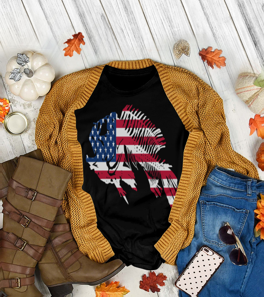 Fish USA Flag American Styled Fish T-Shirt