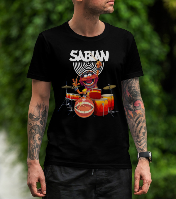Sabian Drums The Muppet Show Animal Playing T-Shirt