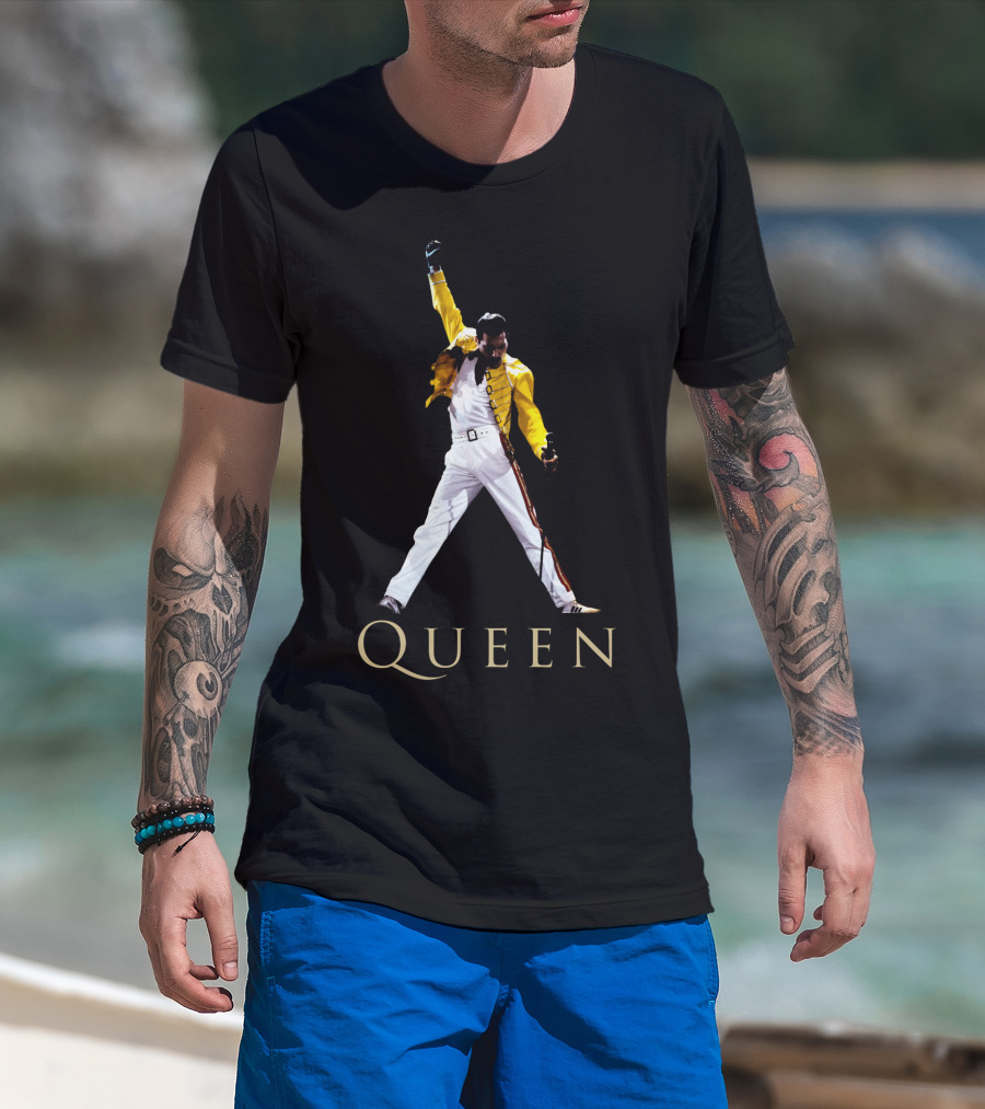 Queen Freddie Mercury Yellow Jacket Iconic Pose T-Shirt