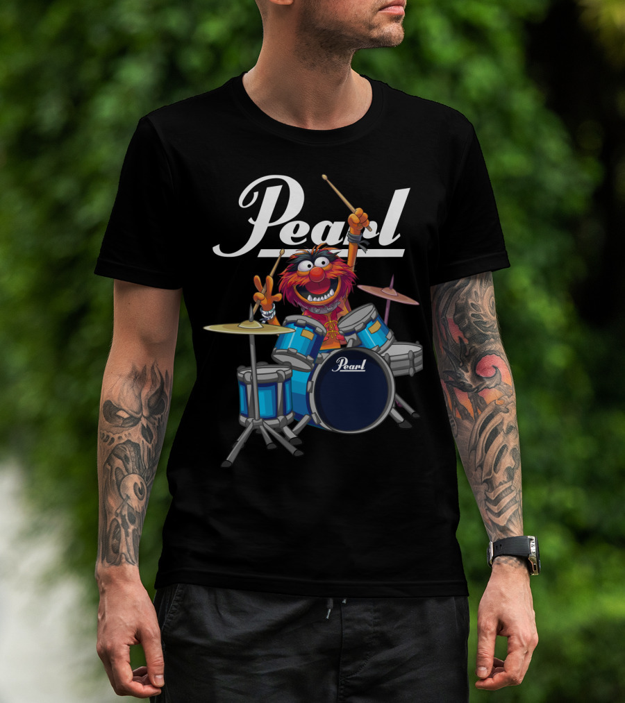 The Muppets Animal Playing Pearl Drums Enthusiastically T-Shirt