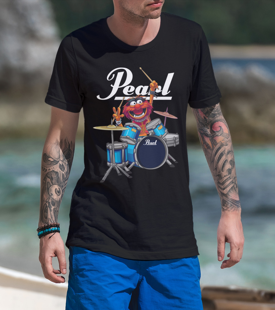 The Muppets Animal Playing Pearl Drums Enthusiastically T-Shirt