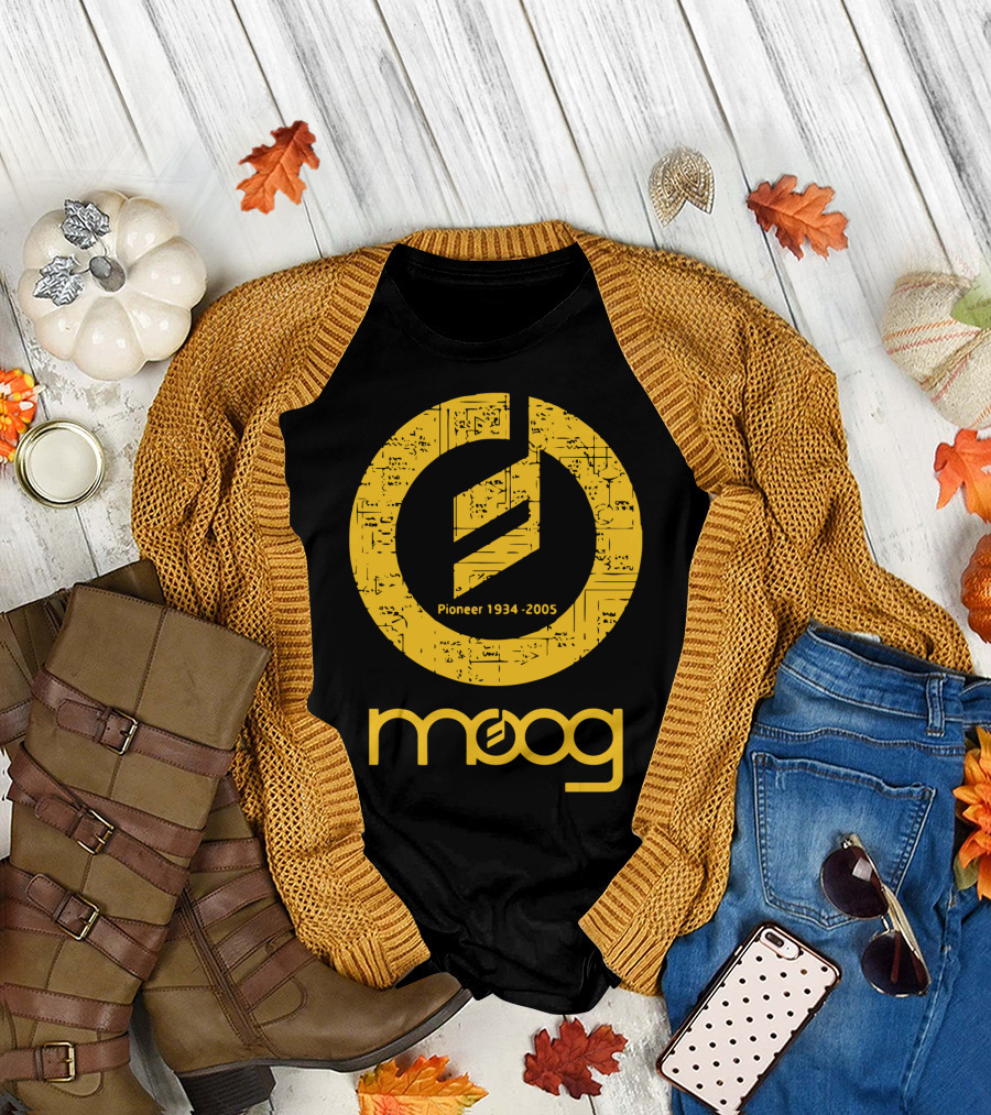 MOOG Pioneer 1934-2005 Yellow Circuitry T-Shirt