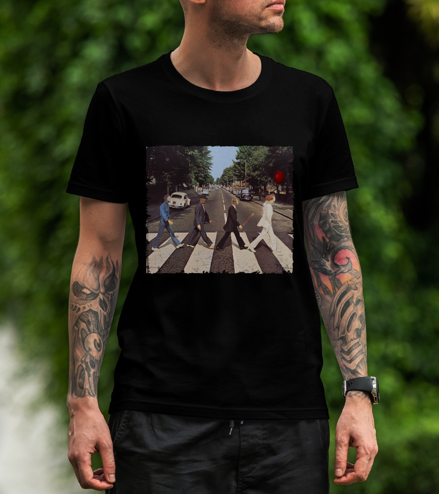 Abbey Road Horror Movie Icons Crossover Scene T-Shirt