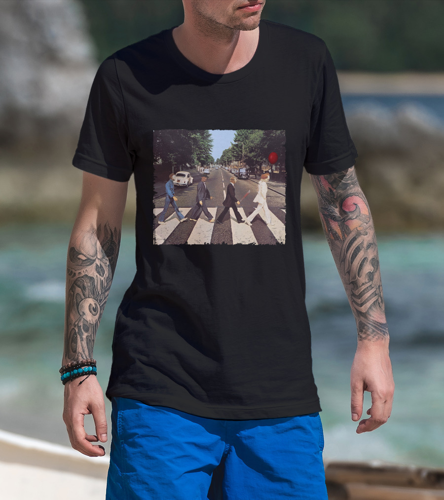 Abbey Road Horror Movie Icons Crossover Scene T-Shirt