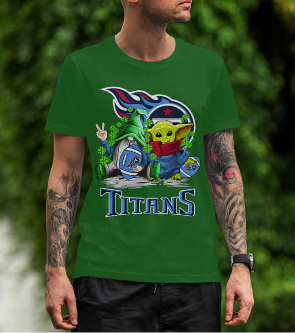 Tennessee Titans St. Patrick’s Day Gnome And Alien Football T-Shirt