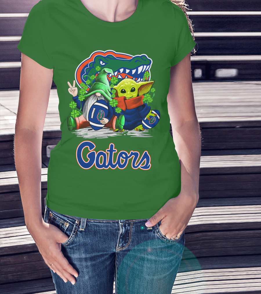 Florida Gators Football St. Patrick's Day Gnome And Baby Alien T-Shirt