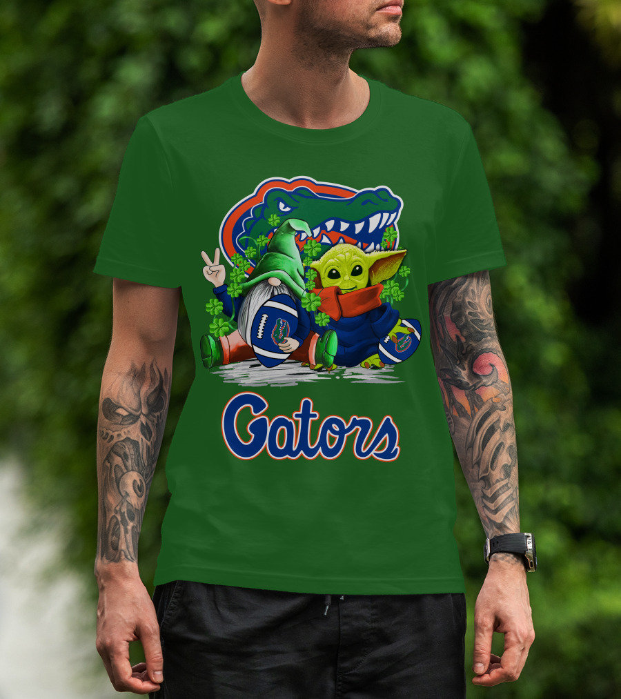 Florida Gators Football St. Patrick's Day Gnome And Baby Alien T-Shirt