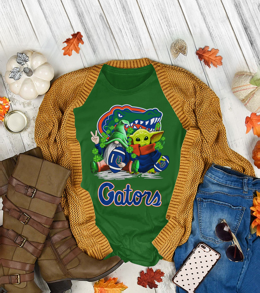 Florida Gators Football St. Patrick's Day Gnome and Baby Alien T-Shirt
