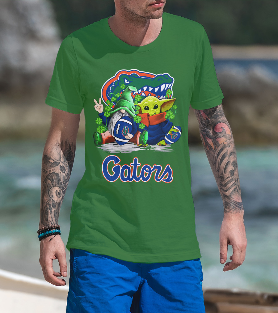 Florida Gators Football St. Patrick's Day Gnome And Baby Alien T-Shirt