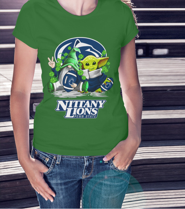 Penn State Nittany Lions St. Patrick's Day Football Shamrocks T-Shirt