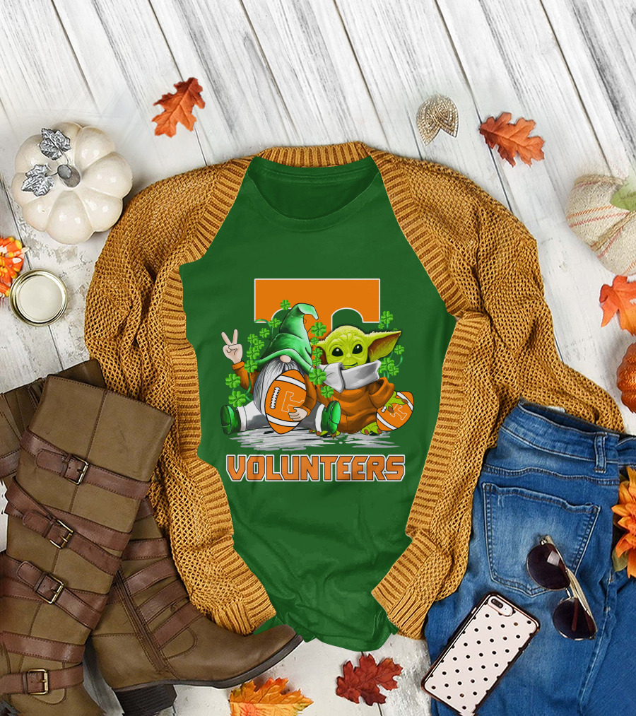 Tennessee Volunteers Football St. Patrick’s Day Gnome and Baby Alien T-Shirt