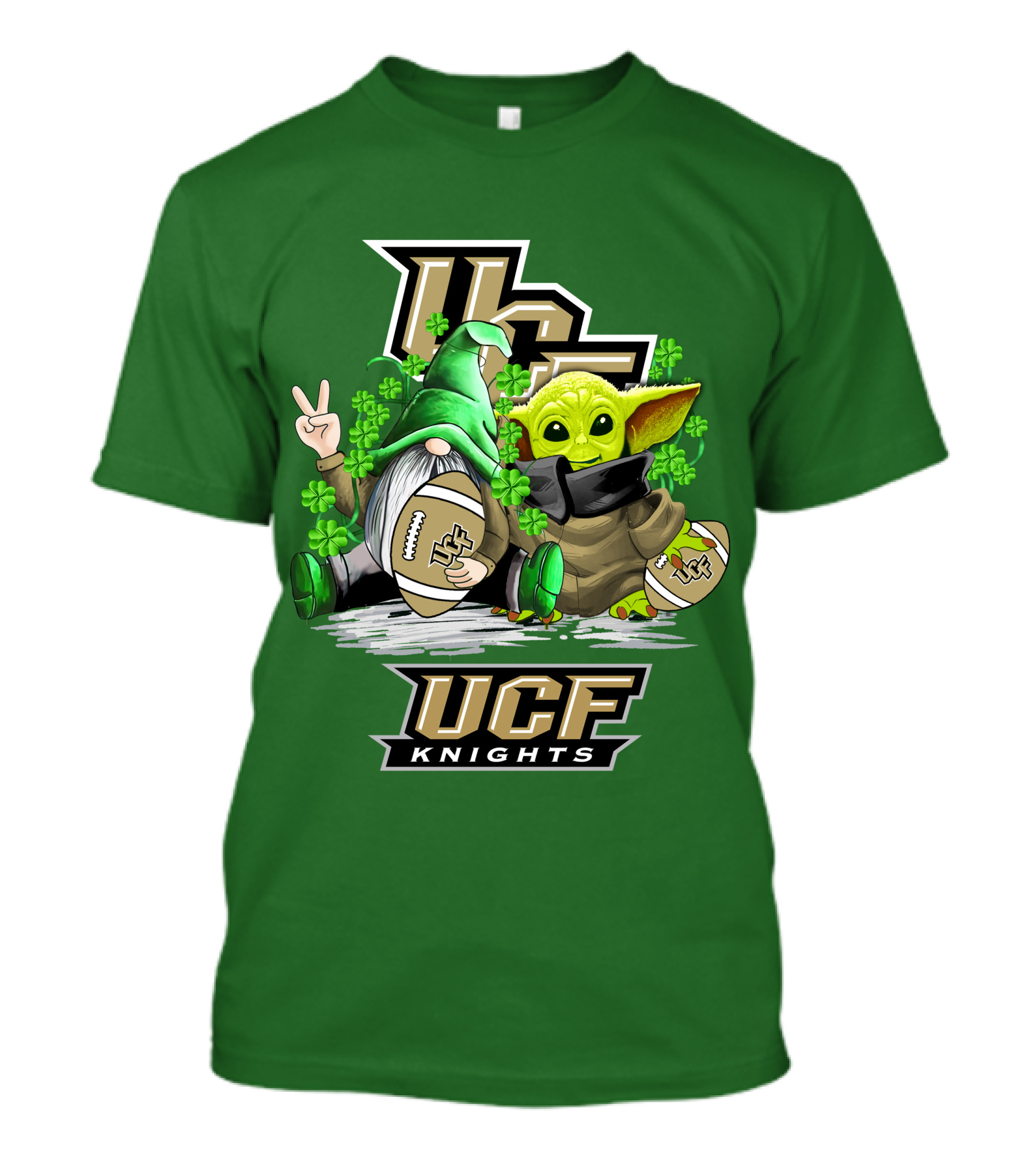 UCF Knights Football St. Patrick's Day Shamrock Gnome Baby Alien T-Shirt