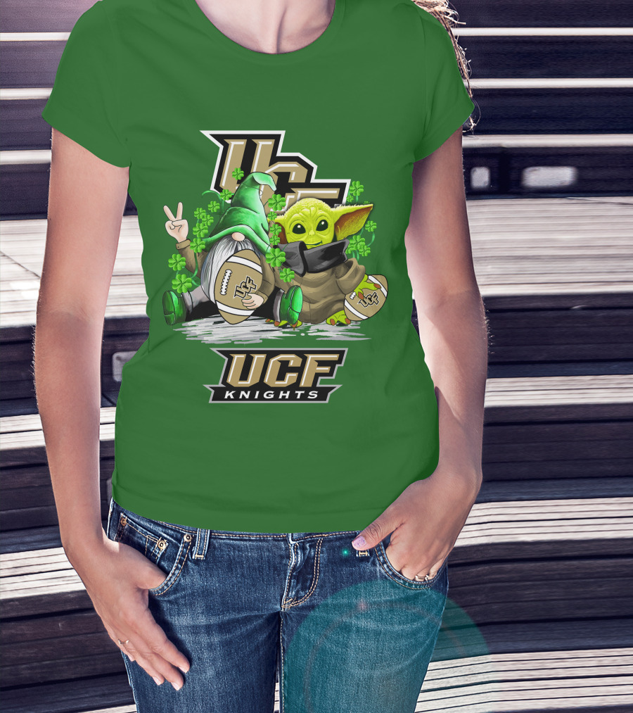 UCF Knights Football St. Patrick's Day Shamrock Gnome Baby Alien T-Shirt