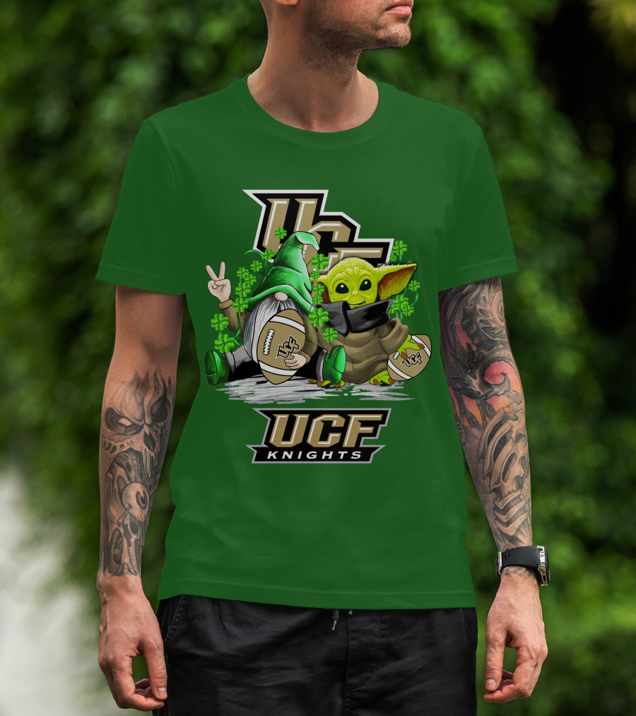 UCF Knights Football St. Patrick's Day Shamrock Gnome Baby Alien T-Shirt