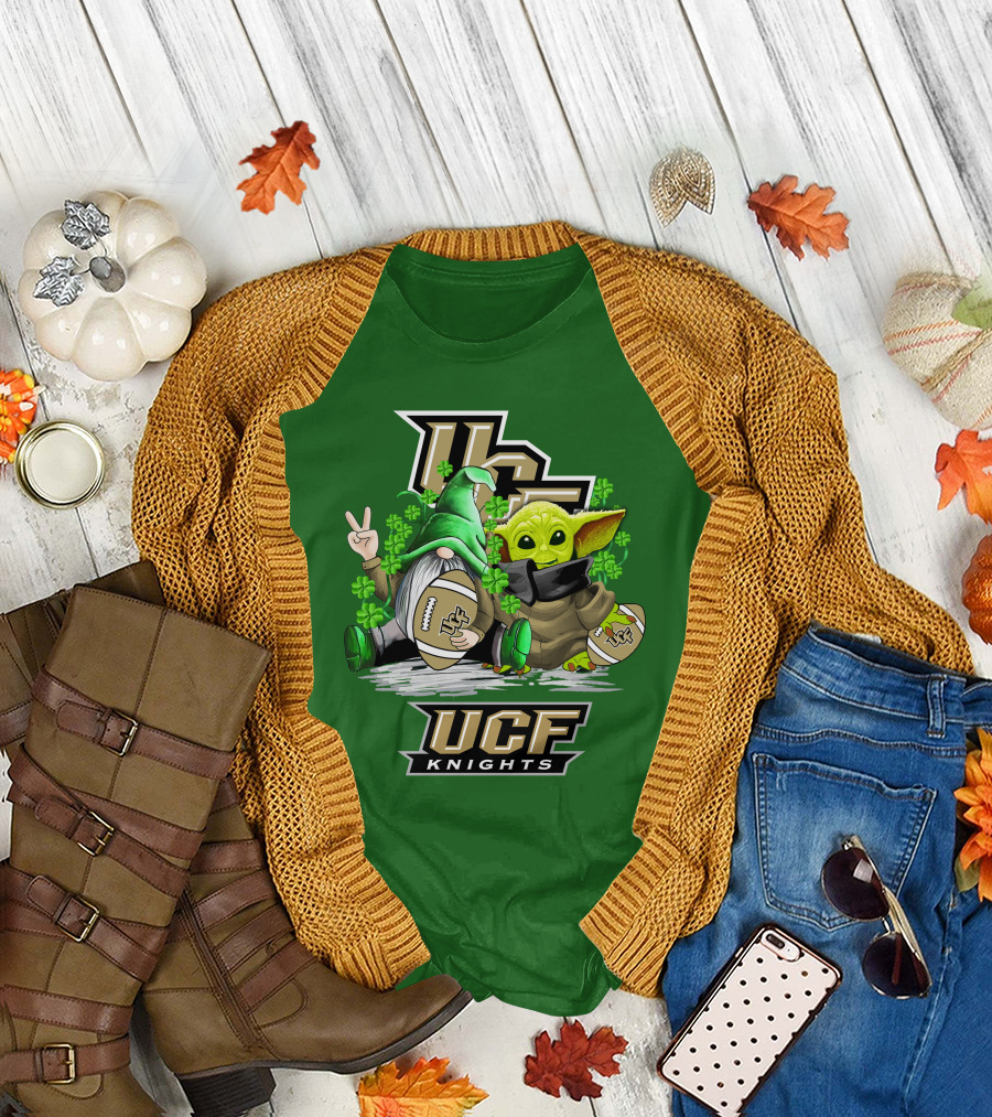 UCF Knights Football St. Patrick's Day Shamrock Gnome Baby Alien T-Shirt