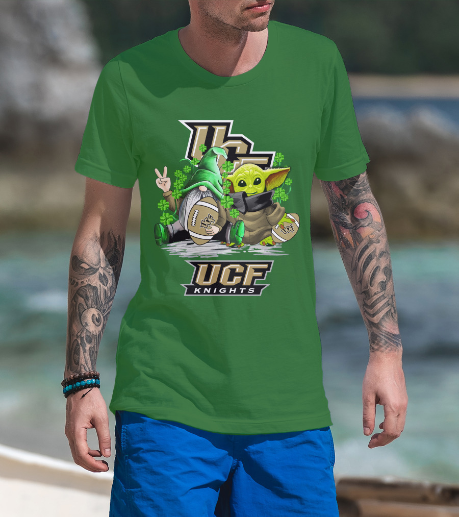 UCF Knights Football St. Patrick's Day Shamrock Gnome Baby Alien T-Shirt