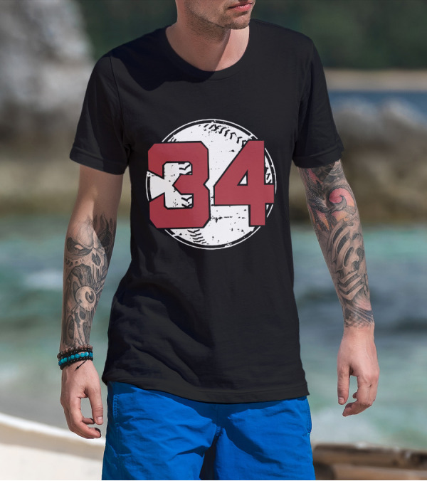 David Ortiz Big Papi Boston Red Sox Number 34 Retirement Baseball T-Shirt