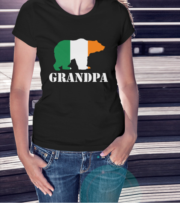 Grandpa Bear Irish Flag T-Shirt