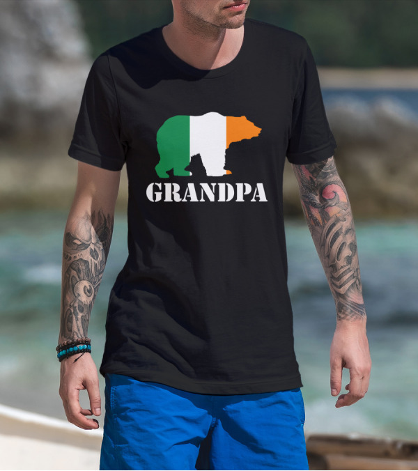 Grandpa Bear Irish Flag T-Shirt