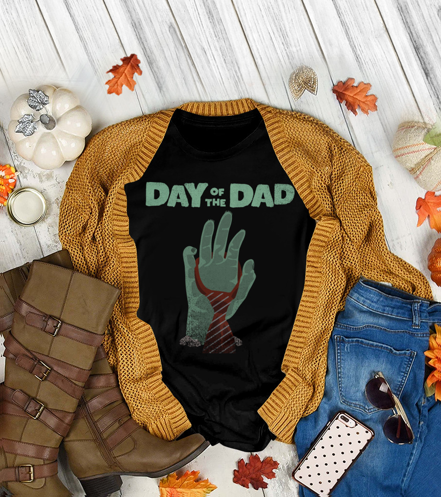 Day Of The Dad Zombie Rise With Striped Tie T-Shirt