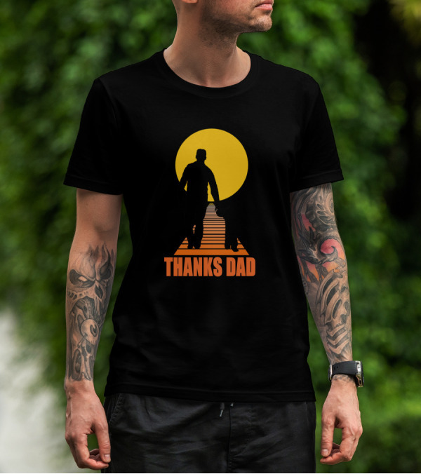 Thanks Dad Silhouette Walking Sunset Path T-Shirt