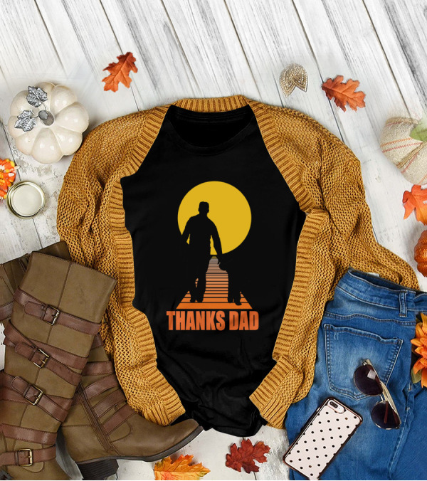 Thanks Dad Silhouette Walking Sunset Path T-Shirt