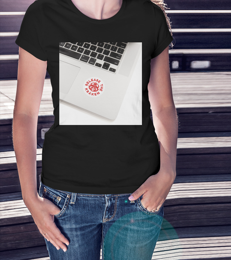 Release The Kraken Octopus Sticker On Laptop T-Shirt