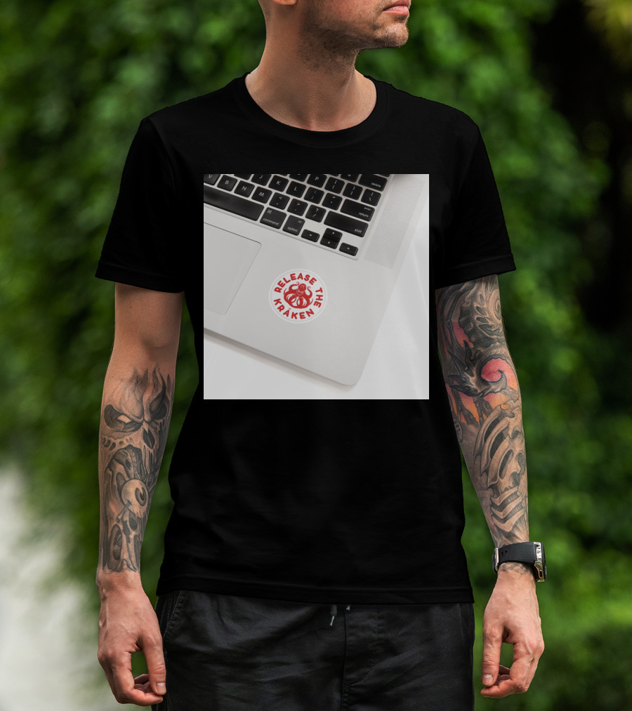 Release The Kraken Octopus Sticker On Laptop T-Shirt