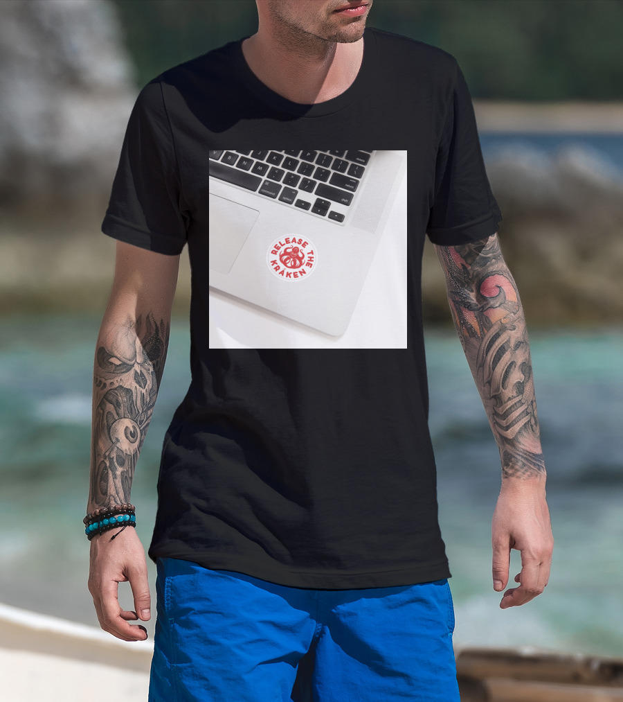 Release The Kraken Octopus Sticker On Laptop T-Shirt