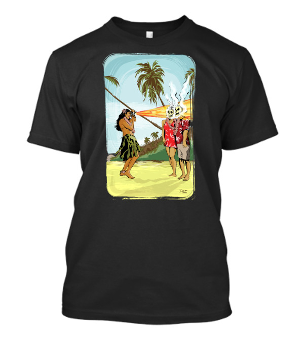 Hawaii Tourist Trap Camera Beams Skull Island Retro T-Shirt