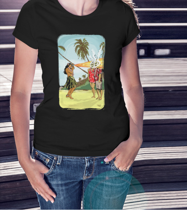Hawaii Tourist Trap Camera Beams Skull Island Retro T-Shirt