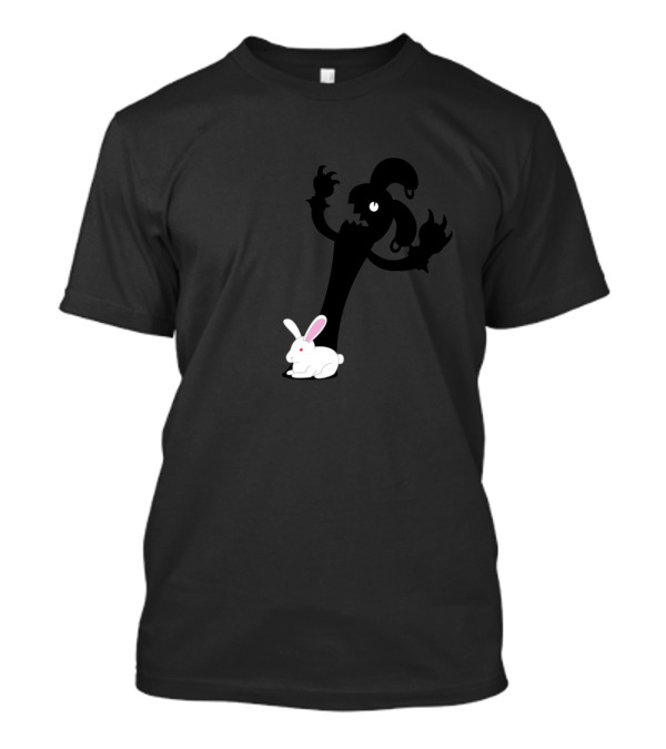 Bunny And Monstrous Shadow With Punk Innocents Contrast T-Shirt