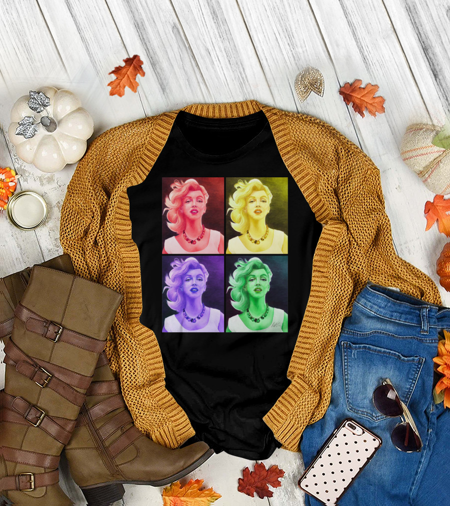 Marilyn Multicolor Pop Art Style Portraits Iconic T-Shirt