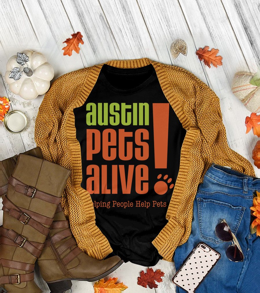 Austin Pets Alive Helping People Help Pets Paws Exclamation T-Shirt