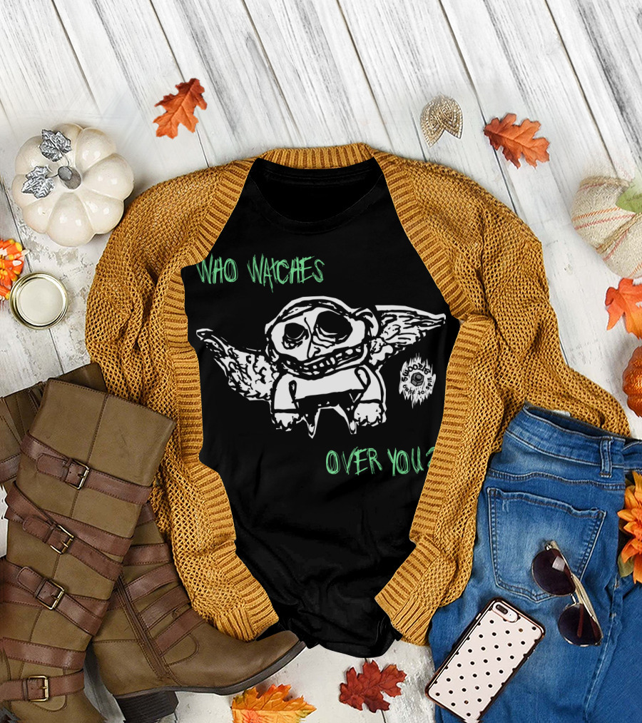 Who Watches Over You Swoozle Guardian Angel Image with Wings T-Shirt
