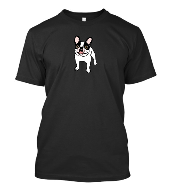 Joyful Double Hooded Black And White French Bulldog T-Shirt