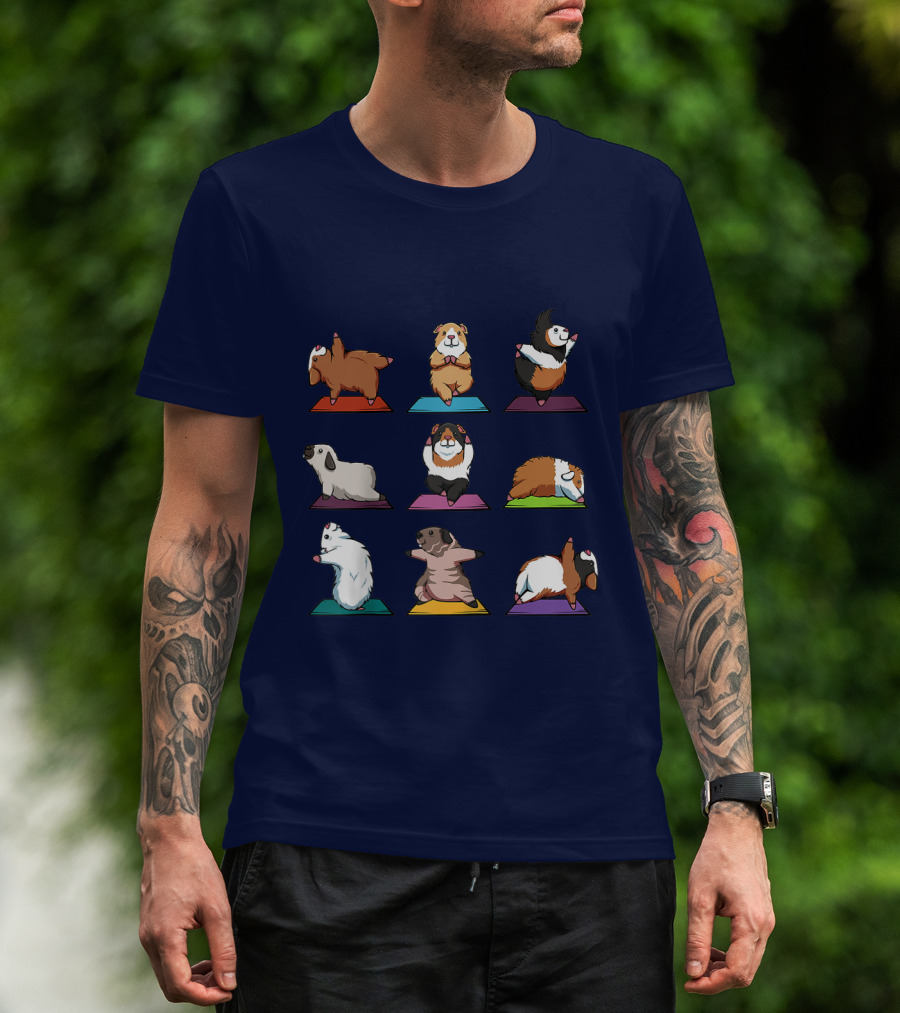 Guinea Pig Yoga Poses Cute Animal Humor T-Shirt