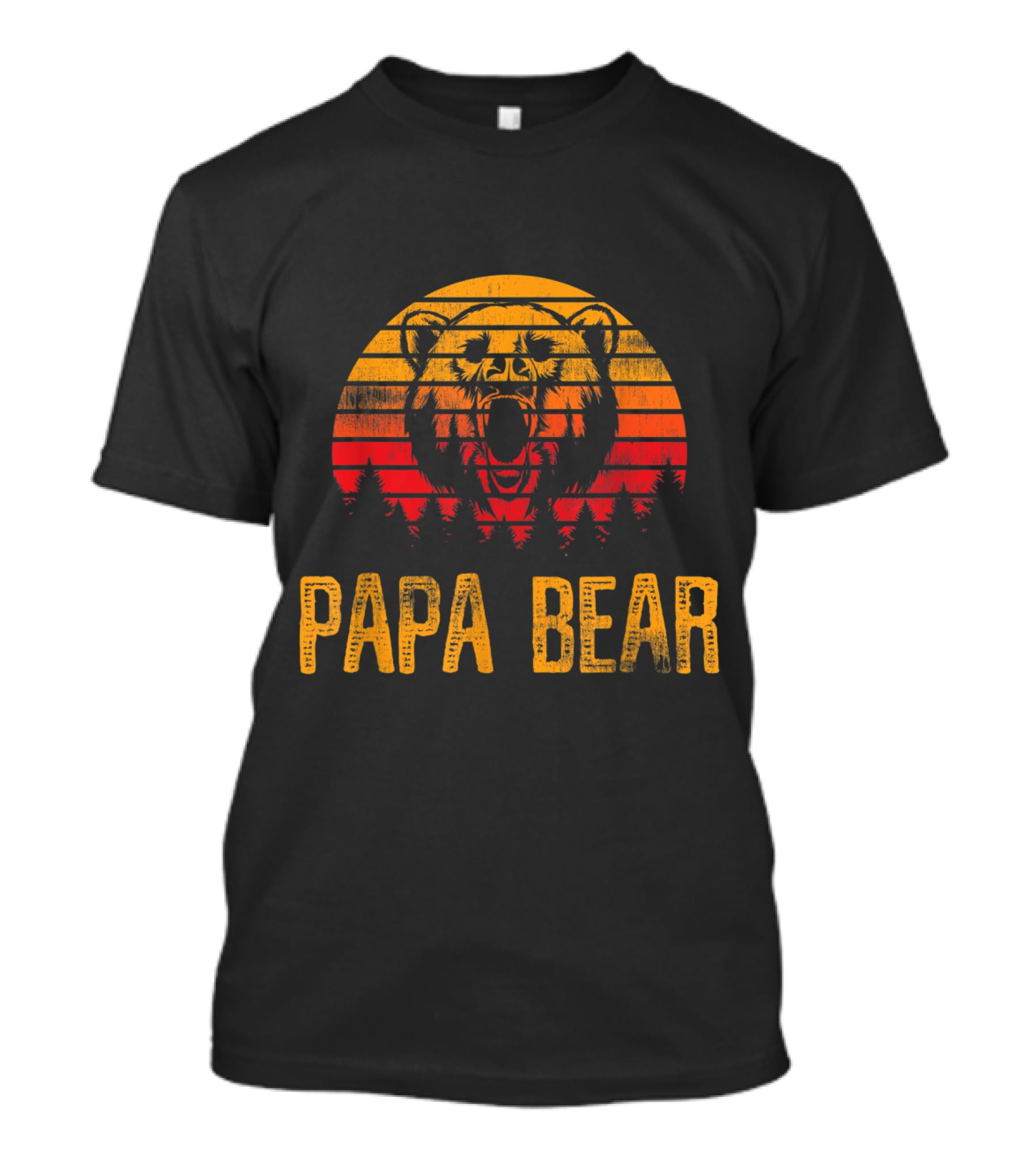Papa Bear Roaring Sunset Forest T-Shirt