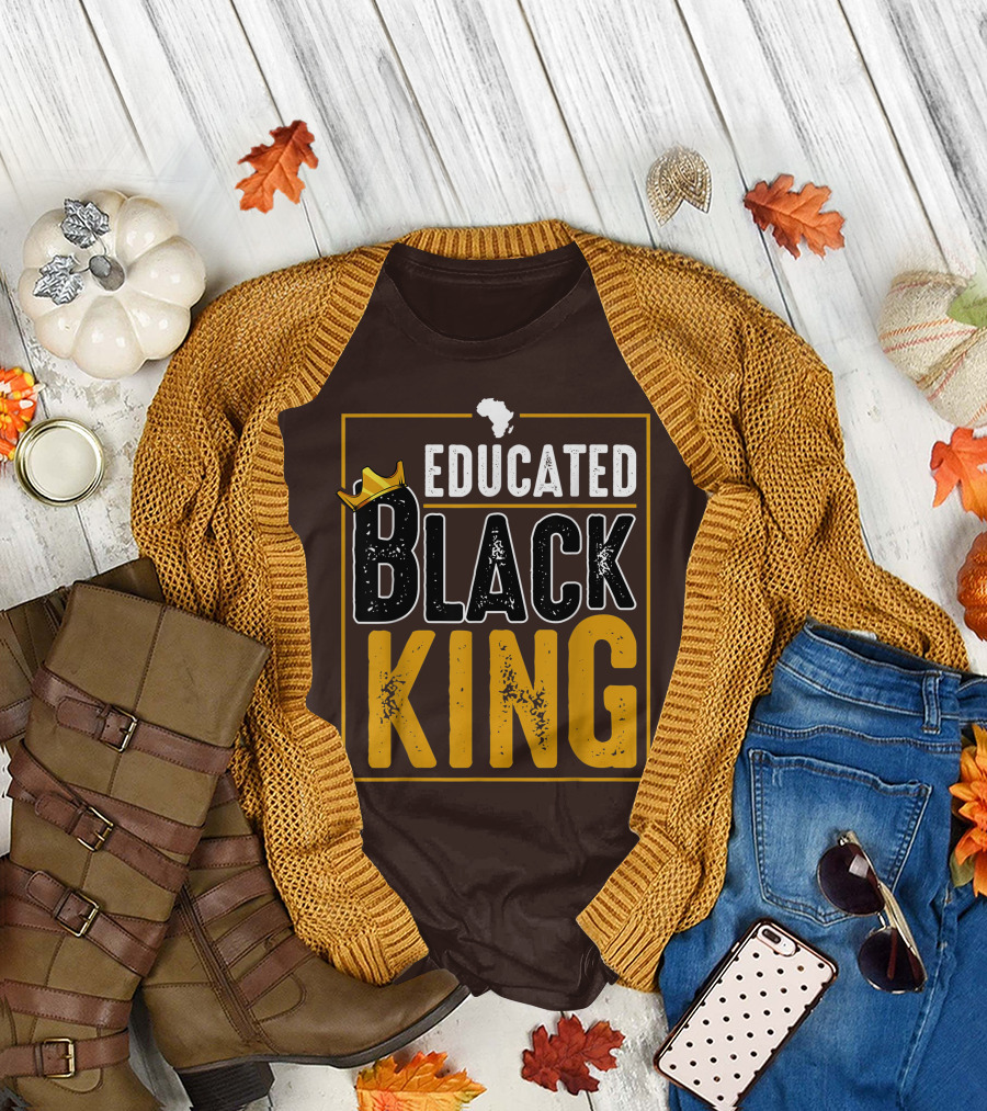 Educated Black King Africa Crown T-Shirt